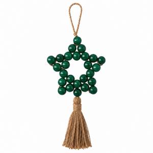 Nouveauté : Ornement suspendu vintage en rotin fait main, forme personnalisée, avec pompon en jute, écologique, couleurs variées RISING INTERNATIONAL - Product Image 2