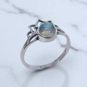 Bagues en argent sterling 925 avec pierres précieuses en pierre de lune arc-en-ciel et labradorite, prix de gros, bijoux en argent - Product Image 3