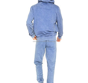 Ensemble 2 pièces vintage en pur coton Survêtement d'hiver pour homme avec logo personnalisé, sérigraphie, lavage à l'acide pour vêtements d'entraînement de grande taille - Product Image 4