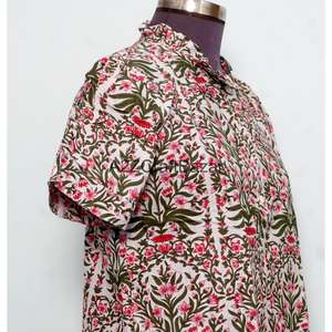 Blusa de Mujer Hecha a Mano 100% Algodón Puro de la India, Tela de Alta Calidad con Estampado Floral, Ecológica, Ropa Casual de Verano - Product Image 5