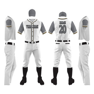 Uniforme de baseball unisexe à coupe régulière, design personnalisé, manches courtes, logo imprimé, vêtements de sport, meilleur prix en vente - Product Image 1
