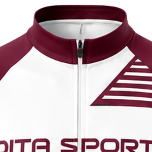 Maillot de cyclisme blanc et bordeaux à manches courtes, fermeture éclair intégrale, respirant, séchage rapide, pour la course sur route et le sport - Product Image 5