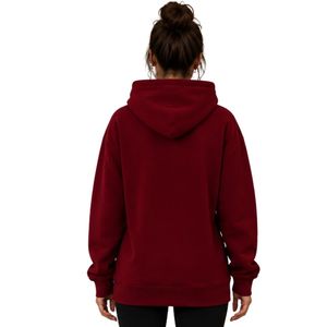 Sweat à capuche oversize pour femme en molleton de coton premium, motif lapin en strass bordeaux, décontracté, hiver, personnalisé - Product Image 2
