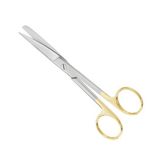 Ciseaux chirurgicaux demi-or à lame tranchante et arrondie, en acier, pour opérations et pansements, ciseaux à coupes pour points de suture, certifiés CE, usage général - Product Image 4