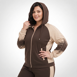 Plus Size Women's Zipper Hoodie Full Sleeve Hooded Fleece Jacket Casual Winter Wear Knitted Frencht Terry Track Hoodie Ladies - Product Image 3