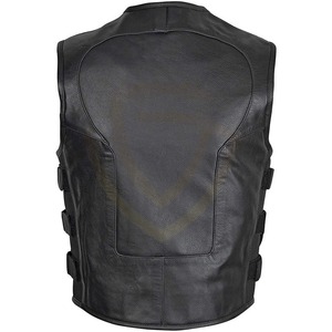 <b>Motorcycle</b> Casual Leather Vest Winter Plaid Waterproof Windproof Breathable Custom Design for Men Leather Vest - Product Image 2