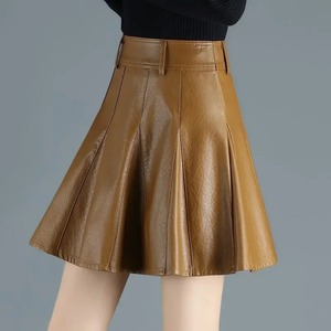 Woman <b>Skirts</b> Elegant Plus Size New Fashion Korean Style Genuine Real <b>Leather</b> <b>Skirts</b> High Waist Solid Color Casual A Line Short - Product Image 1