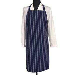 Tablier Réutilisable en Coton Teint Fil Bleu et Blanc à Rayures Craie Extra Longues pour la Cuisine, la Pâtisserie, le Nettoyage Quotidien, avec Liens Ajustables pour Femmes et Hommes - Product Image 2