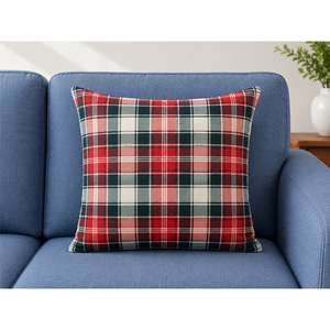 <b>100</b>% <b>Polyester</b> <b>Yarn</b> Dyed Plaid Cushion Cover | Premium Tartan Decorative Throw Pillow Cover for Sofa, Bed & Home Decor - Product Image 1