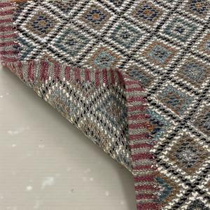 Handmade Modern Abstract Eco-Friendly Kilim <b>Rug</b>-Tan & Navy Blue Flatweave Hand-Woven Wool with Earth-Tone Vine Leaf Motifs - Product Image 2