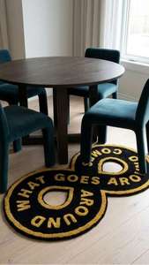 Alfombra de Lana Moderna de Lujo, Geométrica, Negra y Dorada, de Forma Regular, Hecha a Mano, de Alta Demanda, la Más Vendida para Decoración del Hogar - Product Image 5