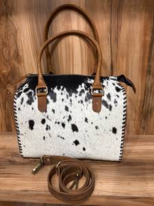 Bolso Tote Boston de Cuero Genuino con Pelo de Vaca Hecho a Mano |   Bolso de Hombro de Cuero Estilo Western para Mujer - Product Image 6
