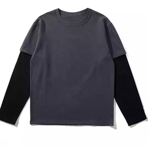 Camiseta Unisex de Doble Capa, Cuello Redondo, Manga Corta, Corte Holgado, Suave y Transpirable, para Uso Diario - Product Image 1