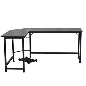 Scrivania per Computer a L in Stile Europeo YS, in MDF Nero con Libreria Convertibile per Gaming e Ufficio - Product Image 3