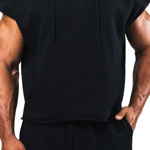 Haut de sport sans manches noir pour homme – Gilet d'entraînement léger, coupe athlétique, idéal pour la gym, le fitness, le sport et le streetwear - Product Image 4