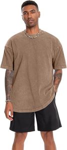 Men's Brown Cotton Crew Neck Short Sleeve Casual <b>T</b>-<b>Shirt</b> Plain Dyed Summer Wear - Product Image 3