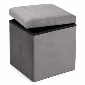 Otomana Moderna de Tela con Almacenamiento en Gris Ceniza para Sala de Estar, Muebles para el Hogar - Product Image 2