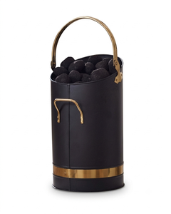 Cubo para cenizas de carbón con recubrimiento de polvo de hierro negro y pala con mango de madera para almacenamiento de cenizas en chimeneas, accesorios para hogar - Product Image 6