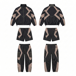 High Quality Custom 2026 Street Wear Windbreaker Set Zipper Jacket and Pants Breathable <b>Wind</b> <b>Breaker</b> Nylon Tracksuit for Men's - Product Image 2