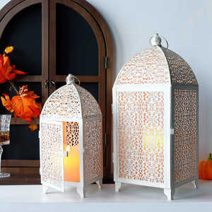 New Arrival <b>Moroccan</b> Hexagon Brass <b>Lantern</b> With Colored Glass Panels Durable Home Decoration - Product Image 3
