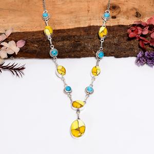 Collier en argent sterling avec pendentif bohème en turquoise et dahlia, bijoux artisanaux, cadeau de fiançailles pour elle, style sud-ouest - Product Image 2