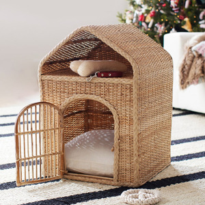 Proveedor de muebles para mascotas de ratán, cama de caña natural para gatos, sofá lounge hecho a mano para gatitos, camas tipo cueva para perros - Product Image 3