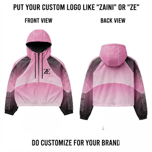 Premium Windproof <b>Waterproof</b> Breathable Windbreaker <b>Jacket</b> Men's <b>Pink</b>/Black Solid Color Custom Logo Printed Front Shell - Product Image 1