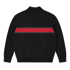 Knitted Zip Up Sweater Black Luxury Knit High Neck Full Zip <b>Long</b> Sleeve Warm Casual Streetwear <b>Cardigan</b> - Product Image 2