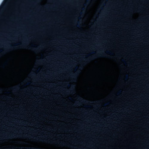 Guantes de Carreras Clásicos de Cuero Negro – Diseño Compatible con Pantalla Táctil Inteligente – Prenda de Cuero Genuino Perforado Profesional - Product Image 2