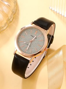 NW1334 Minimalist Pretty Women Leather Quartz <b>Watch</b> & 1pc Bracelet - Product Image 5