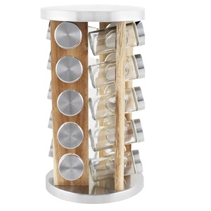 Étagère à épices rotative en bois d'acacia de qualité supérieure, écologique, faite à la main, durable - Organisateur de cuisine en gros - Product Image 1