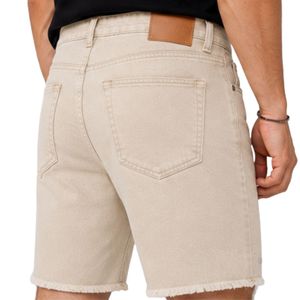Pantalones Cortos de Mezclilla Beige Personalizados para Hombre, Casuales de Verano, de Algodón, Corte Recto, con Dobladillo sin Rematar, Moda Urbana, Logotipo Personalizado, OEM, Ropa al por Mayor - Product Image 6