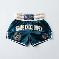 Shorts de Muay Thai et de Kickboxing MMA personnalisés les mieux notés, unisexes, pour adultes, solides, écologiques, avec logo sur le devant, respirants, à séchage rapide, élastiques