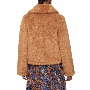 Veste polaire Sherpa pour femme, entièrement zippée, chaude, en polaire Teddy, manteau d'hiver à col montant, fabrication OEM ODM sur mesure, vente en gros - Product Image 2