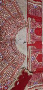 <b>Red</b> Embroidered 100% Silk Lehenga Choli Dupatta Sequin Beaded Floor-Length Princess Wedding <b>Dress</b> Women's Bridal Party Outfit - Product Image 3