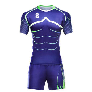 Nuevos Conjuntos de Uniformes de Rugby de Malla Cosida con Diseño Personalizado, Cómodos para Hombre, 100% Poliéster, Incluyen Pantalones Cortos - Product Image 2