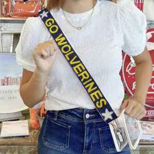 Sangle de sac bandoulière en perles rouges faites à la main, poignée de remplacement, ceinture d'épaule, accessoires pour le jour du match, sangle large à motif étoile - Product Image 2