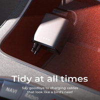 LISEN, venta al por mayor, cargador de coche súper rápido de 84W, adaptador de vehículo USB C retráctil con Cable extensible para iPhone 17 Samsung S25