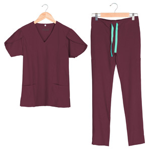 Tunique d'infirmière médicale en tissu tissé pour femmes, 72% polyester, 21% rayonne, 7% élasthanne, extensible dans les quatre sens - Product Image 5