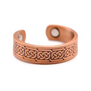Brazalete de Cobre Puro de Lujo, Tejido Antiguo Grabado, Joyería Metálica de Moda, Diseño Exquisito - Product Image 1