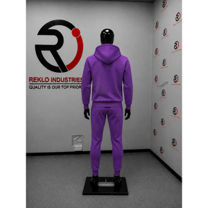 Survêtement à capuche violet Stay Safe, sweat-shirt en coton à manches longues avec cordon de serrage et poches latérales, vêtements décontractés pour adultes - Product Image 4