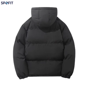Nouveau Manteau d'hiver en duvet à capuche noir uni, épais, imperméable, décontracté, coupe ample, fermeture éclair, longueur standard, vêtement d'extérieur - Product Image 1