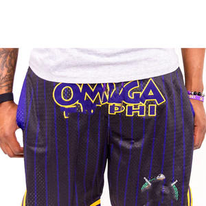 Shorts de basketball personnalisés pour hommes 100 % coton, taille mi-haute, coupe-vent, avec cordon de serrage, en toile, impression numérique, logo personnalisé - Product Image 5