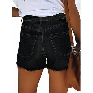 Fresh Sky Blue Distressed Denim Shorts Women High Waist Ripped Jean Shorts Summer Casual Frayed Hem Shorts Reasonable Price - Product Image 6
