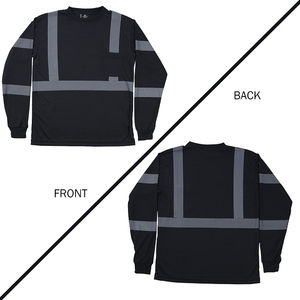 Nouveaux T-shirts de travail haute visibilité sur mesure à col rond pour hommes, manches courtes, réfléchissants, respirants, en coton - Product Image 3