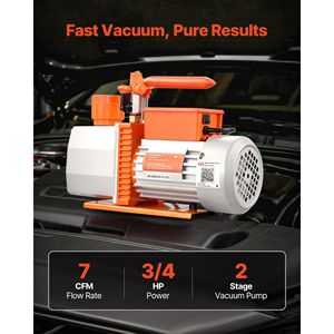 Pompa per vuoto HVAC a palette rotative a due stadi da 7 CFM 3/4 HP per auto, compatibile con R134a R22 R410a, motore a 4 poli - Product Image 2
