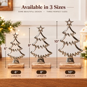 Support de Bougie en Métal pour Arbre de Noël, Porte-Bougie Chauffe-Plat avec Base en Bois, Décoration Rustique pour la Maison, Centre de Table, Décoration de Noël, Cadeau - Product Image 3