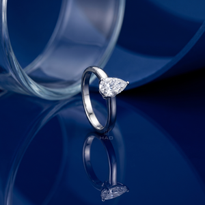 Anillo de compromiso solitario con diamante cultivado en laboratorio, oro blanco, elegante anillo nupcial, joyería fina de lujo, regalo para mujer - Product Image 3
