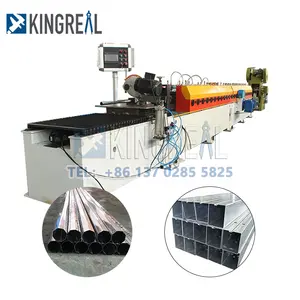 KINGREAL 아연 도금 파이프 밀 기계 라인 금속 사각 튜브 롤 성형 기계 롤 성형 공장 가격