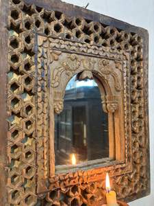 Panel de arco de madera tallado a mano antiguo |   Marco de Puerta Vintage de Estilo Indio Moderno de Mediados de Siglo, Decoración de Pared, Muebles para el Hogar, Dormitorio, Duradero - Product Image 2